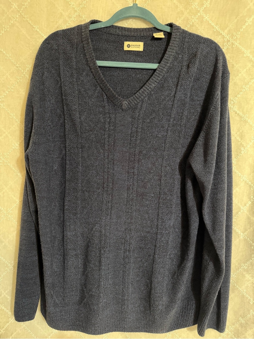 Haggar Men's V-Neck Sweater - Charcoal Gray
